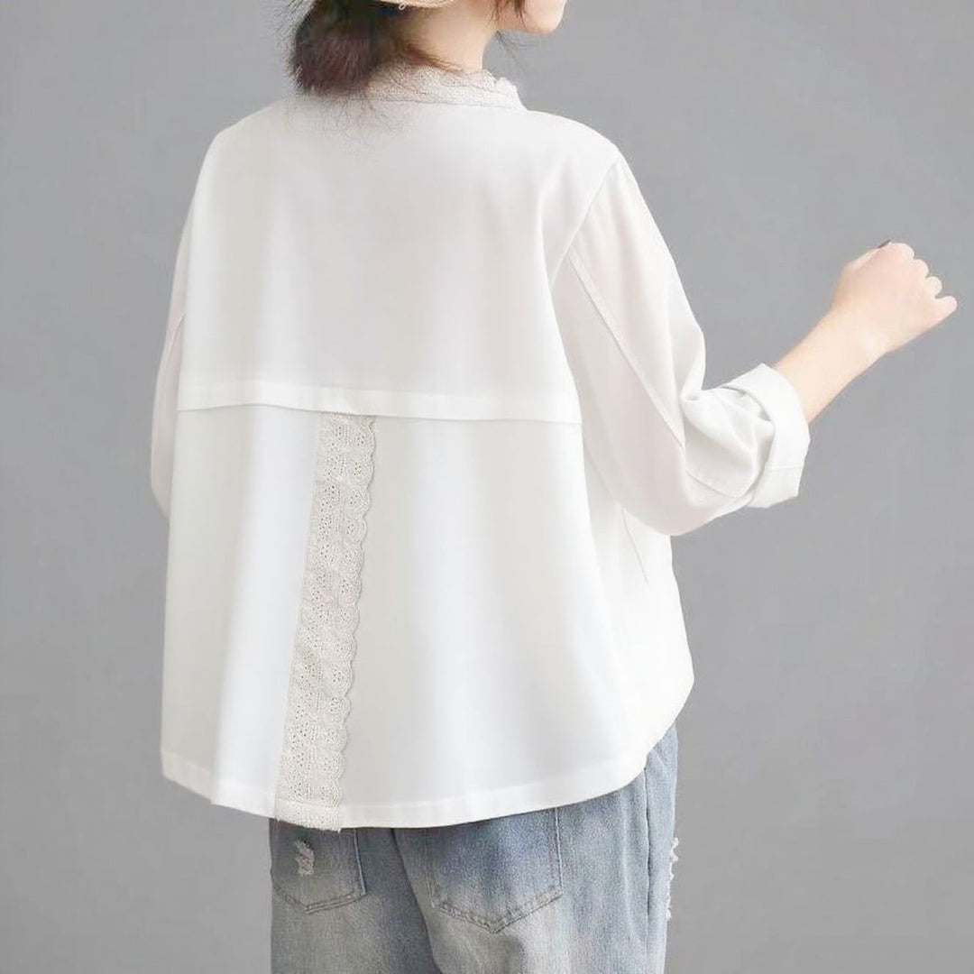 Hettie™ Scalloped-Trim Button Overshirt