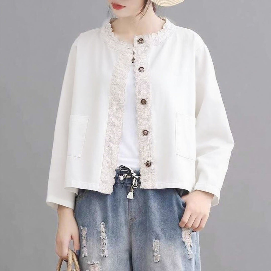 Hettie™ Scalloped-Trim Button Overshirt