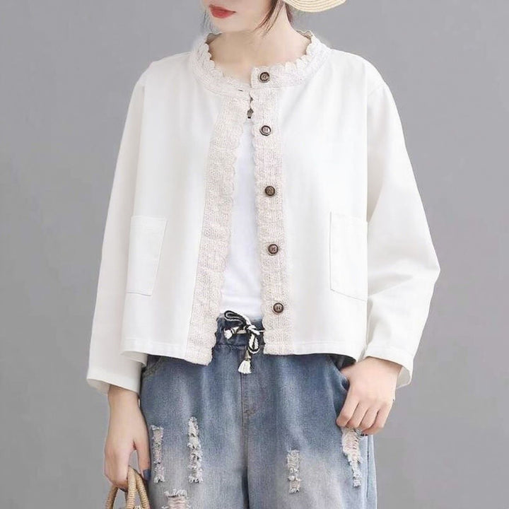 Hettie™ Scalloped-Trim Button Overshirt