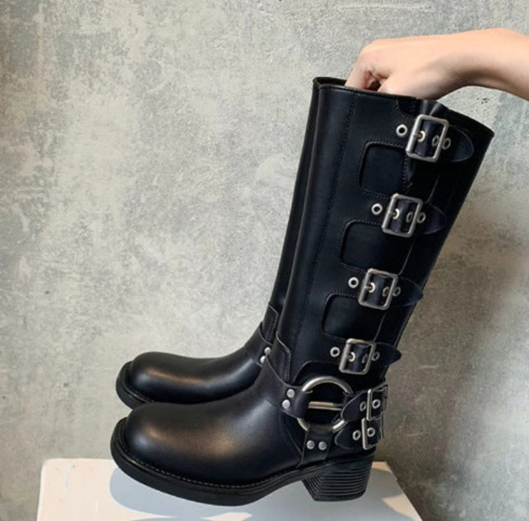 Potenciana™ | Classic Buckled Ankle Motorcycle Boots