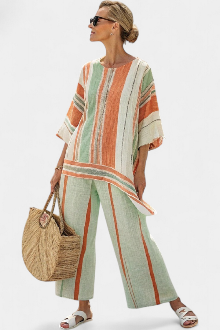 Bellmere™ | Elegant Asymmetrical Top &amp; Wide-Leg Pants