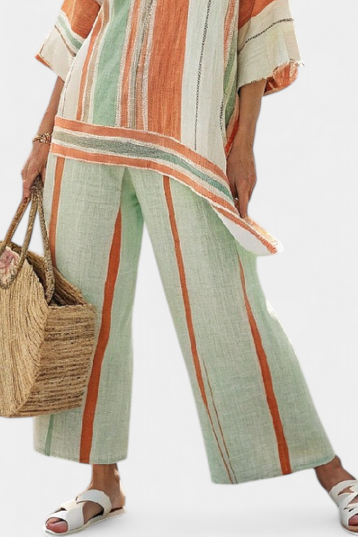 Bellmere™ | Elegant Asymmetrical Top &amp; Wide-Leg Pants