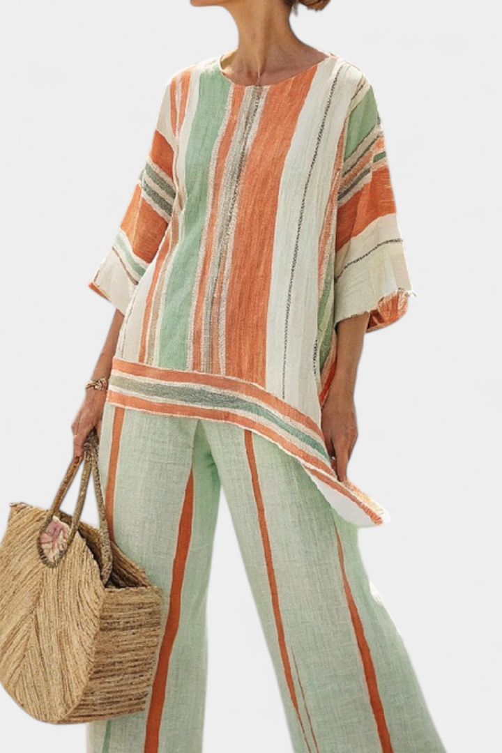 Bellmere™ | Elegant Asymmetrical Top &amp; Wide-Leg Pants