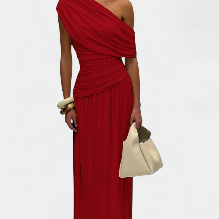 Roxanne Asymmetric Pleated Dress