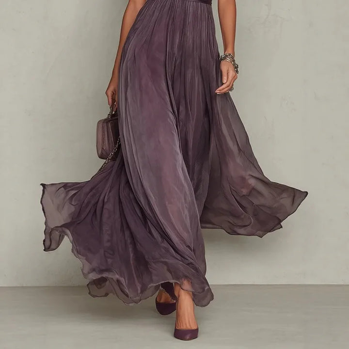 Eartha™ | Floral midi dress with V-neck and tie waist