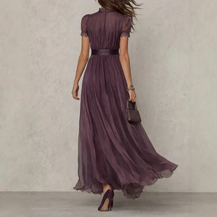 Eartha™ | Floral midi dress with V-neck and tie waist