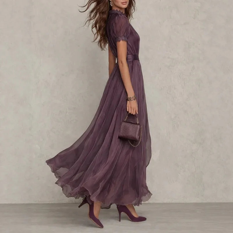 Eartha™ | Floral midi dress with V-neck and tie waist