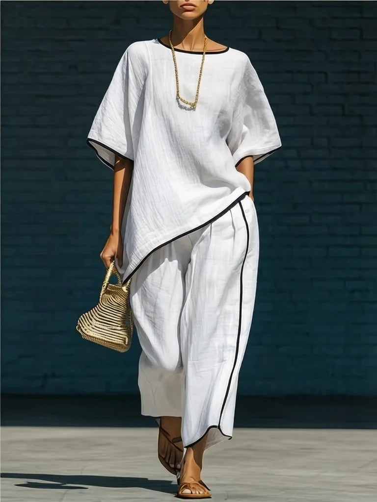 Anila™ | Linen Cropped Pants Set
