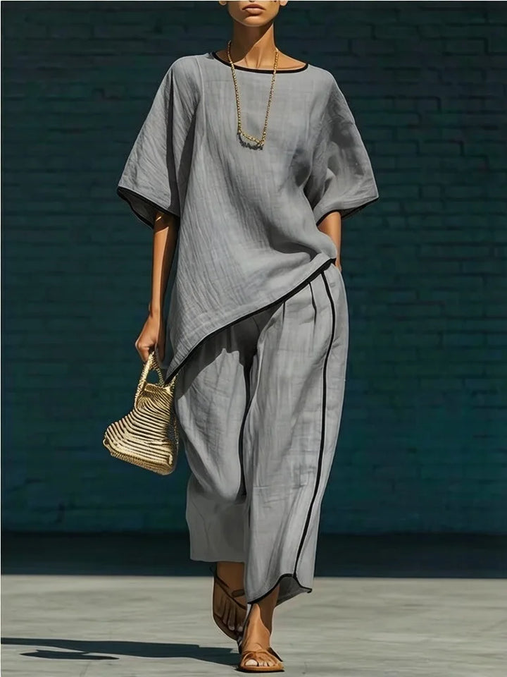 Anila™ | Linen Cropped Pants Set