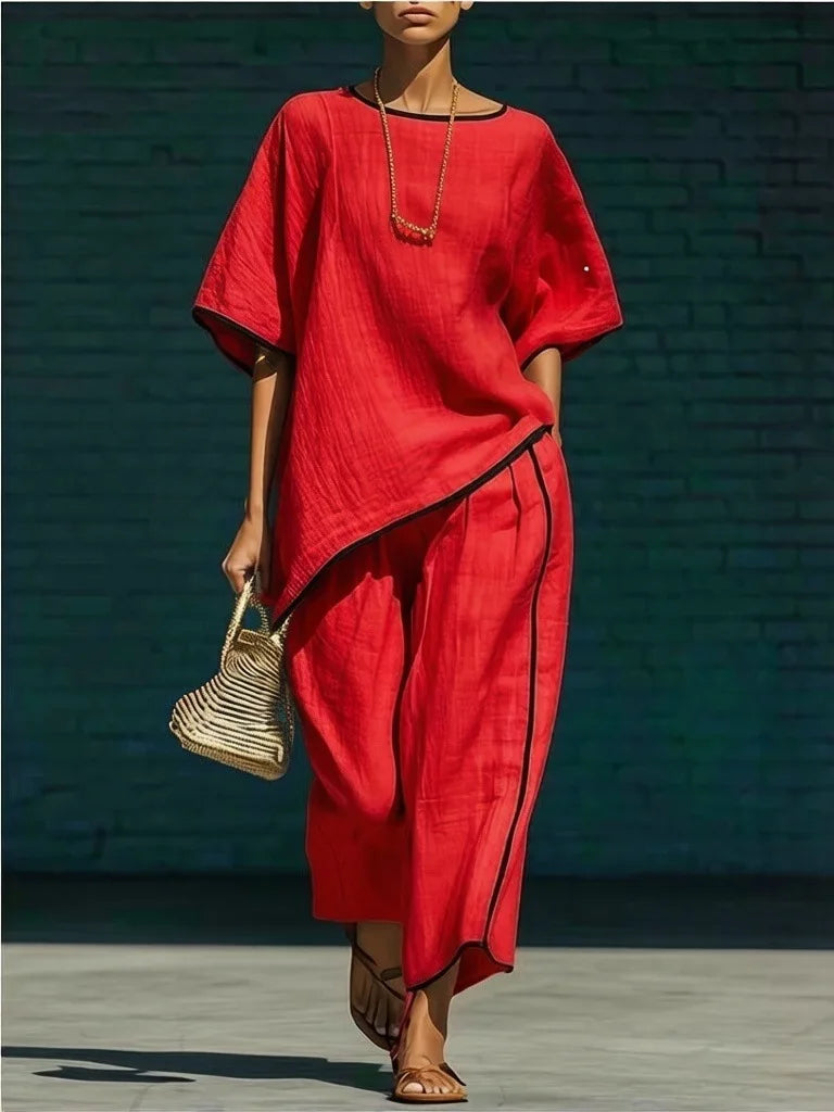 Anila™ | Linen Cropped Pants Set
