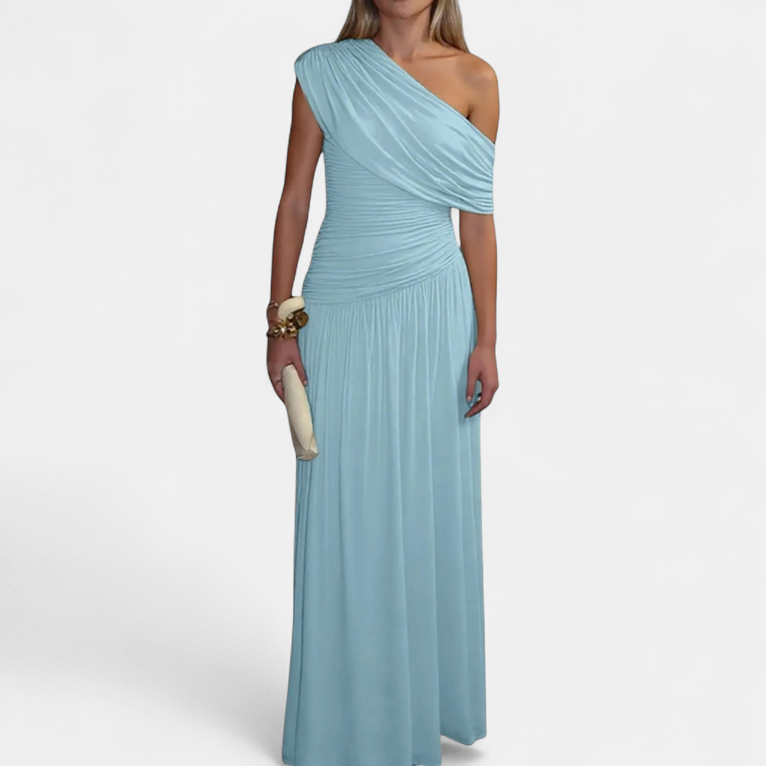 Roxanne Asymmetric Pleated Dress