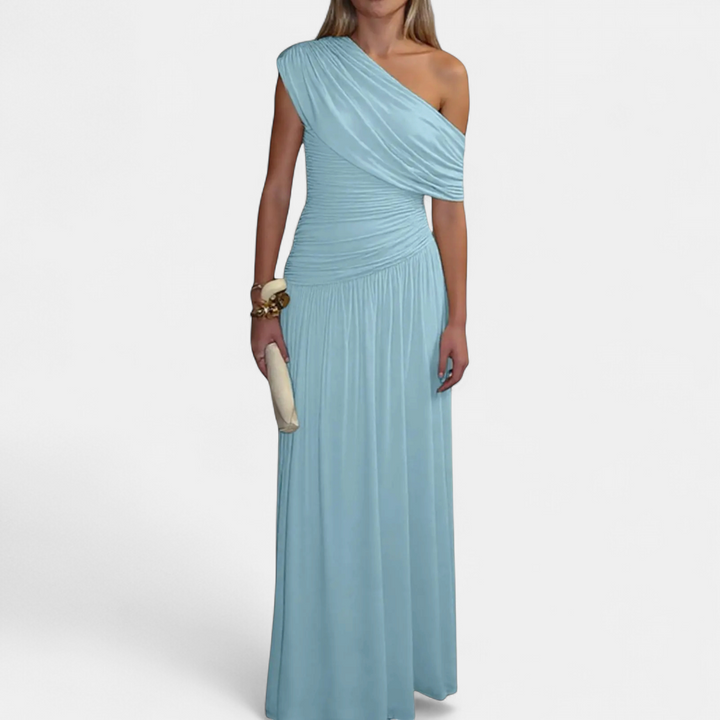 Roxanne Asymmetric Pleated Dress