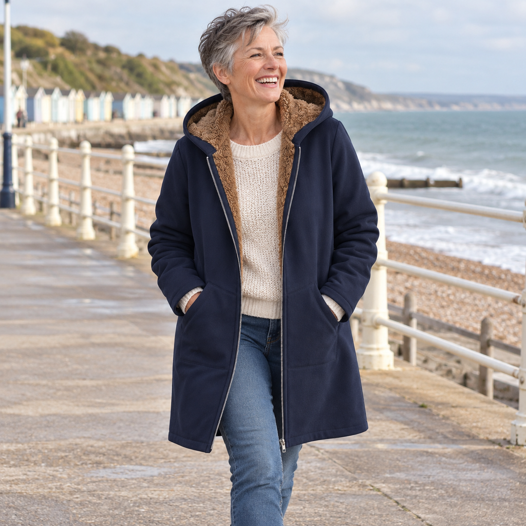Beatrice™ Sherpa-Lined Hooded Coat