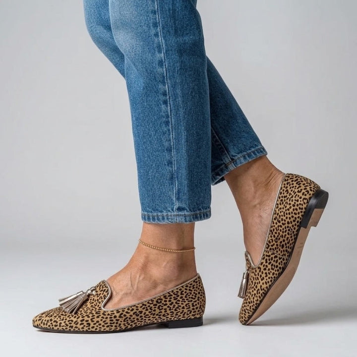Dianna™ | Loafers with Tassels and Animal Print