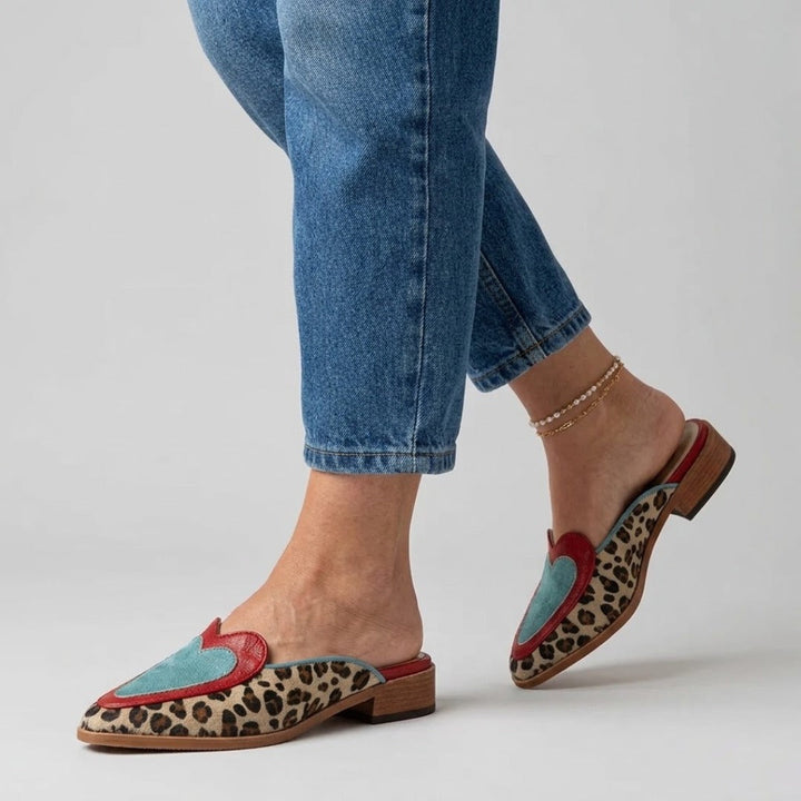 Perlia™ | Backless Mules with Leopard Print