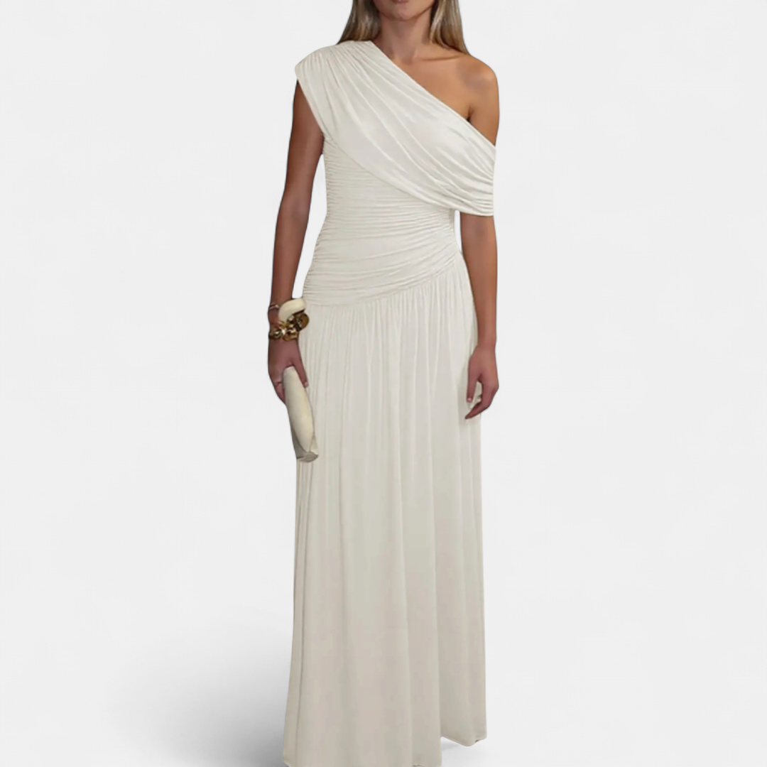 Roxanne Asymmetric Pleated Dress