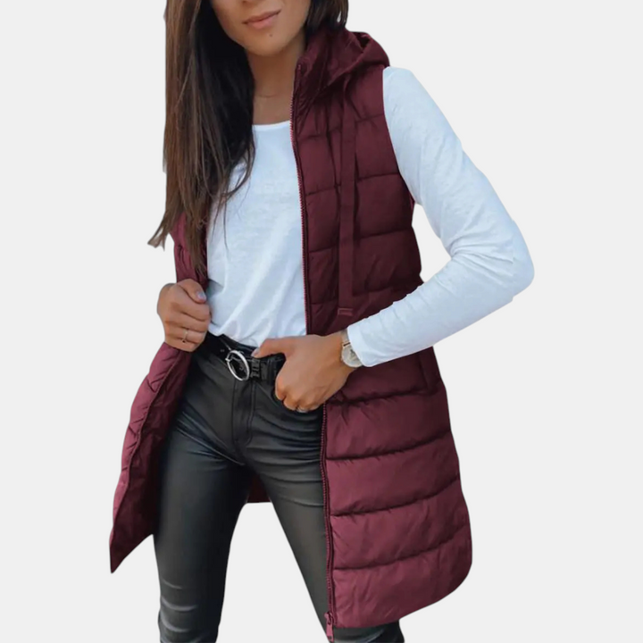 Longline Hooded Puffer Vest