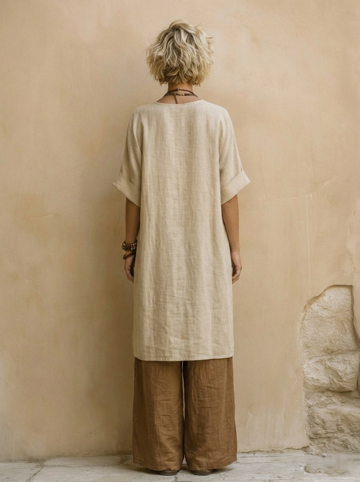 Sophie | Dark Gray &amp; Brown Tribal Print Three-Piece Set