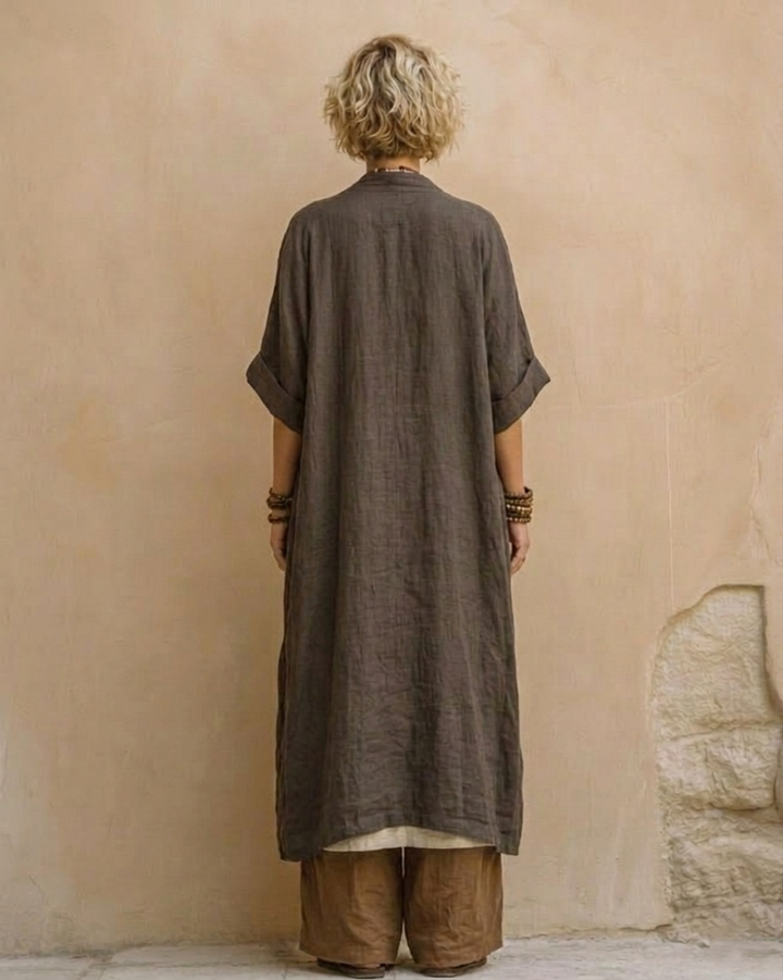 Sophie | Dark Gray &amp; Brown Tribal Print Three-Piece Set