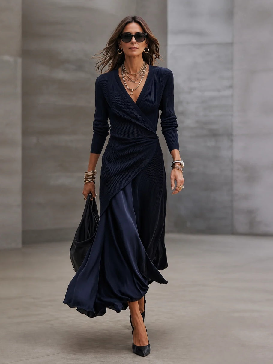 Delphine™ Satin Wrap Maxi Dress