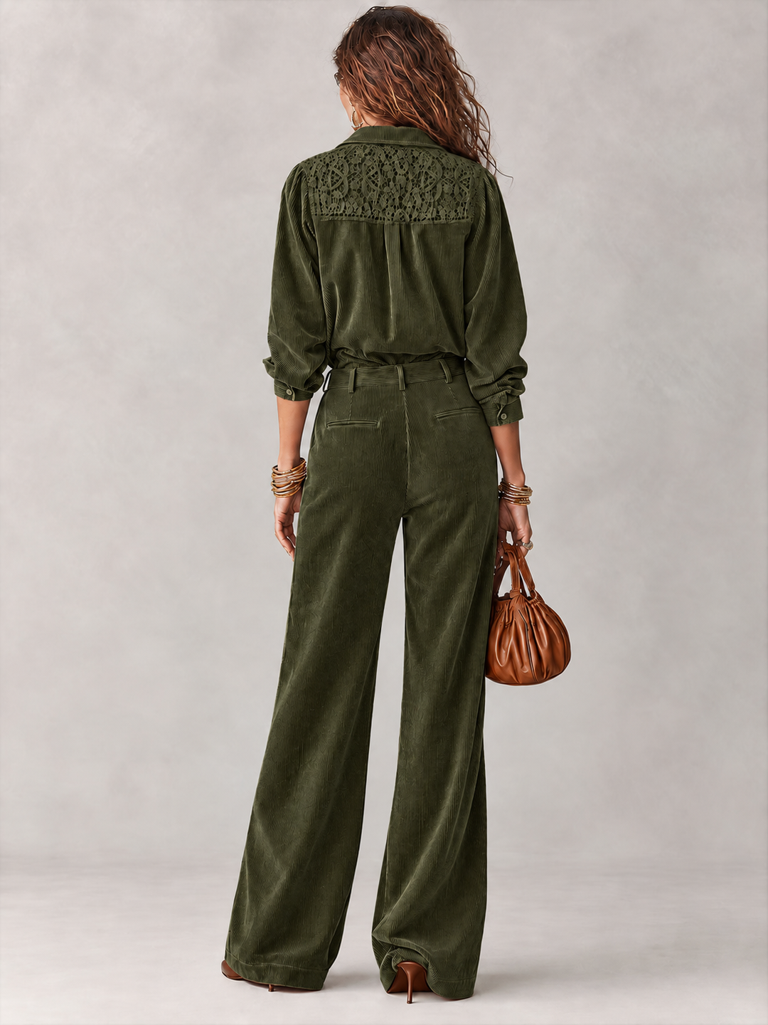 Marit™ Lace-Trim Shirt &amp; Wide-Leg Pants Set