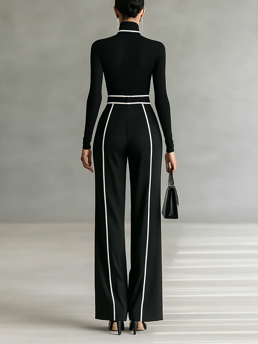 Solana™ | Long Sleeve Top and Wide Leg Pants Set with Belt