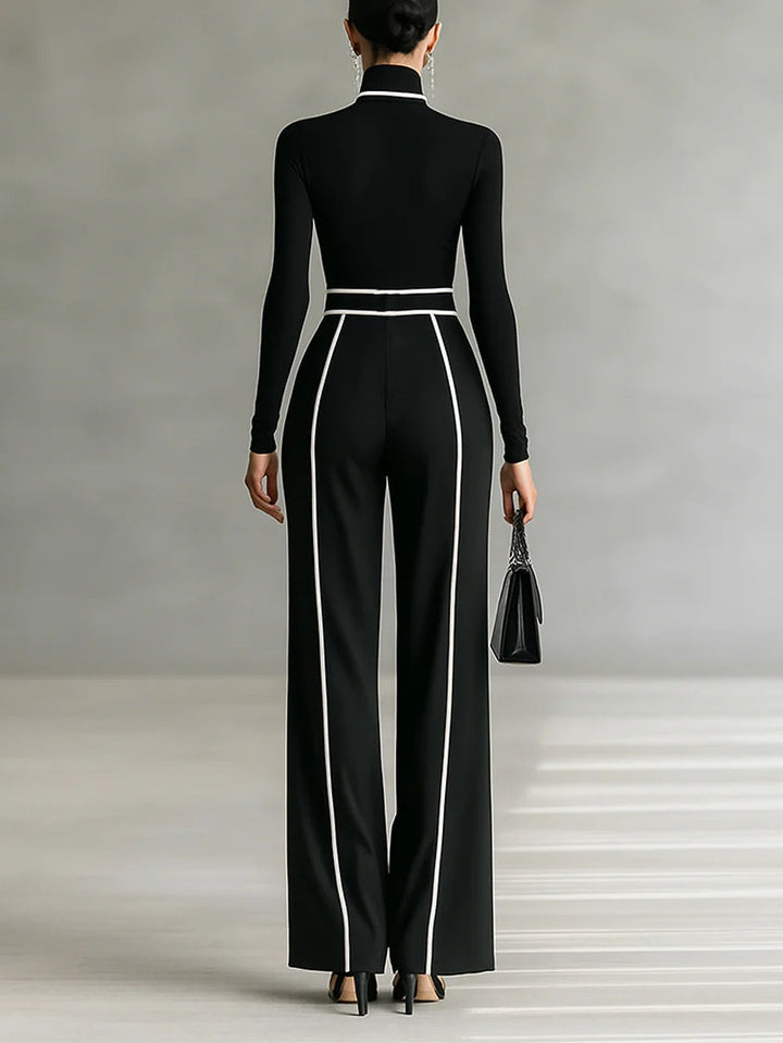 Solana™ | Long Sleeve Top and Wide Leg Pants Set with Belt