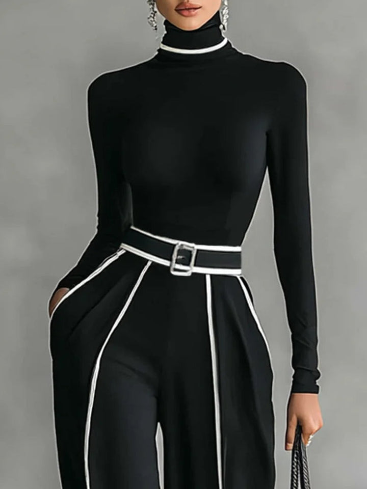 Solana™ | Long Sleeve Top and Wide Leg Pants Set with Belt