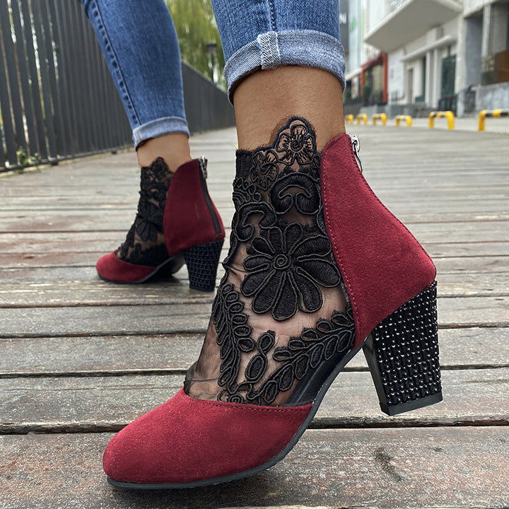 Jolie™ | Chic Lace Heeled Boots