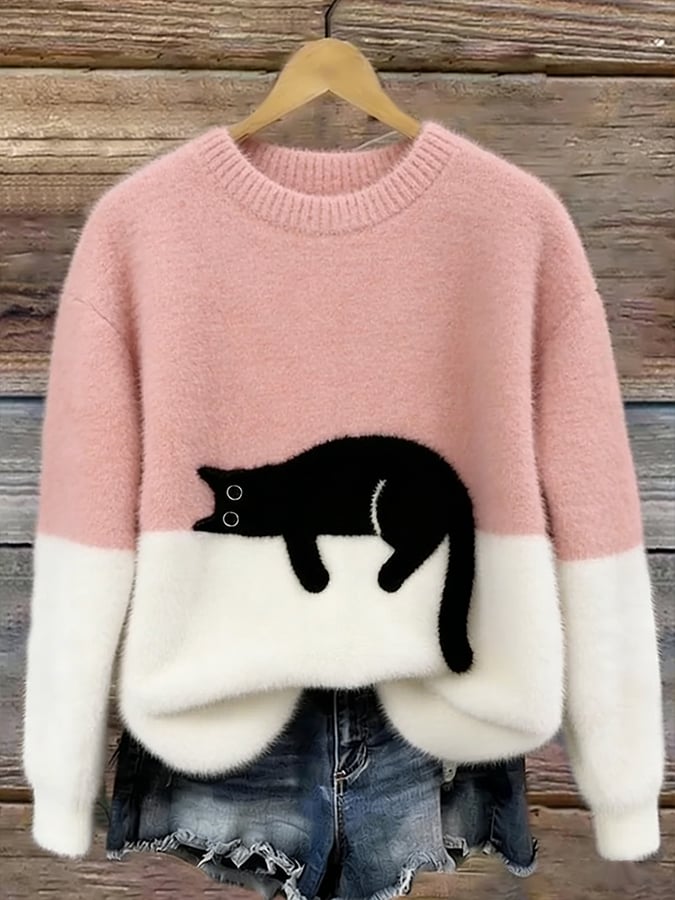 Aileen™ Cat Print Sweater