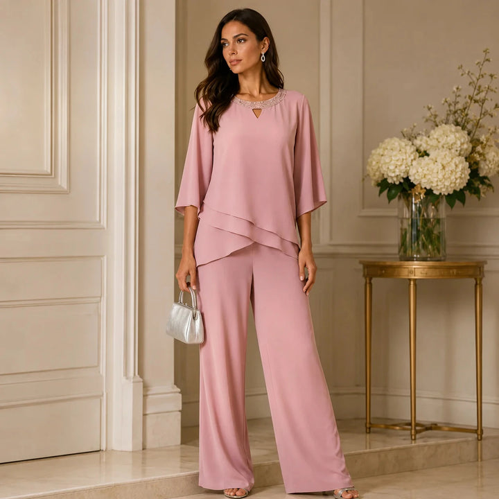 Arabella formal pant set pink