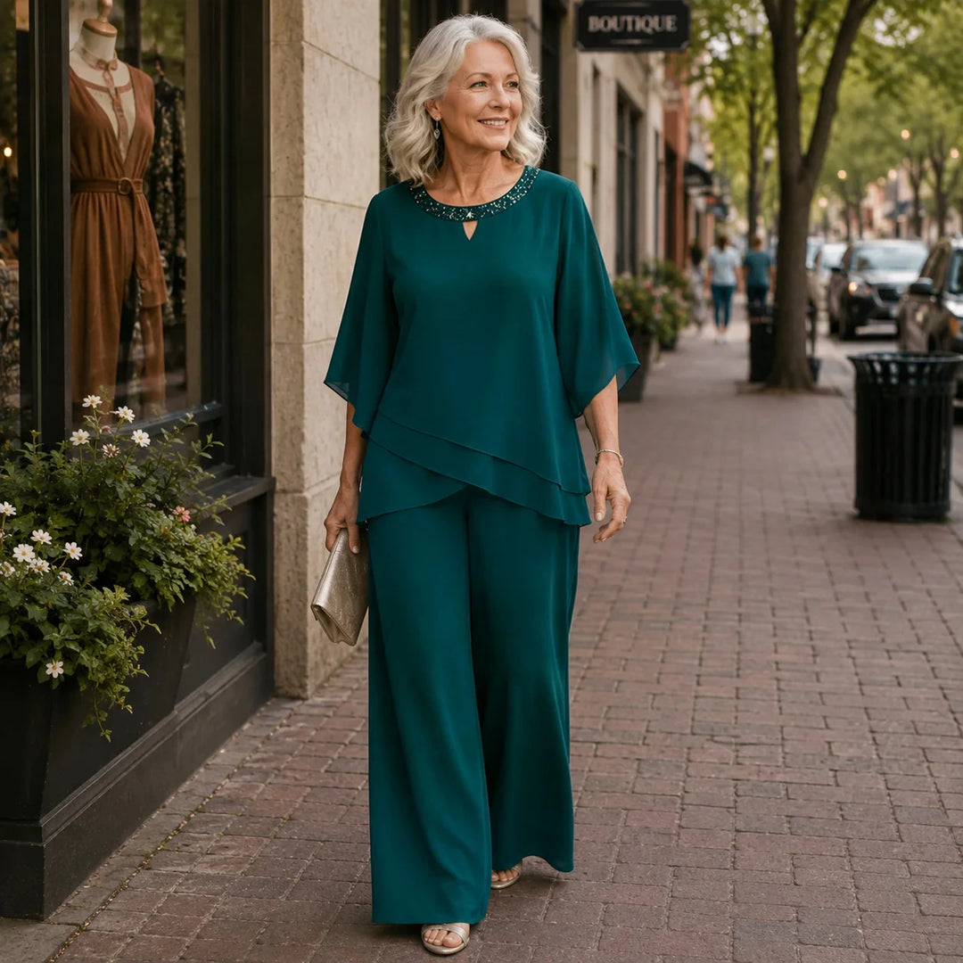 Arabella formal pant set teal