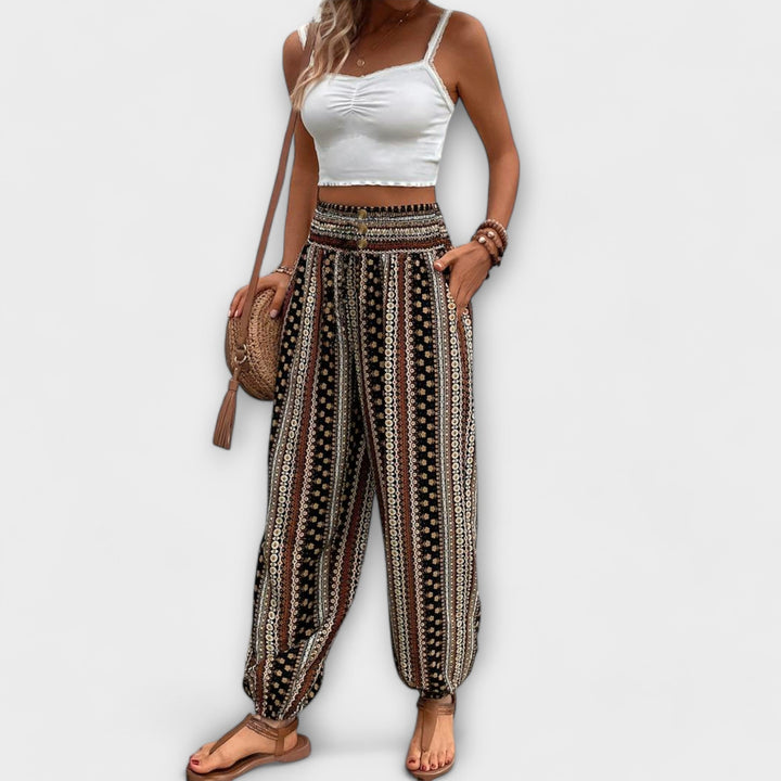 Hester™ | Pants with Ethnic Graphic