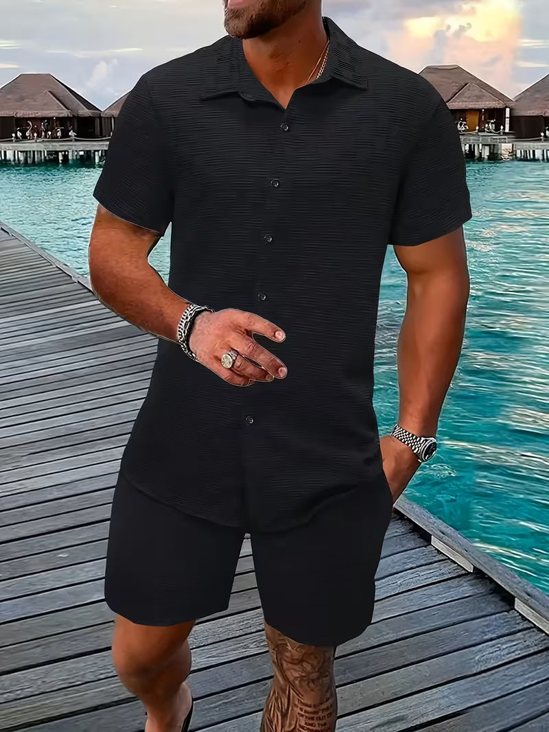 Cedra™ | Classic Button Shirt and Shorts Summer Set