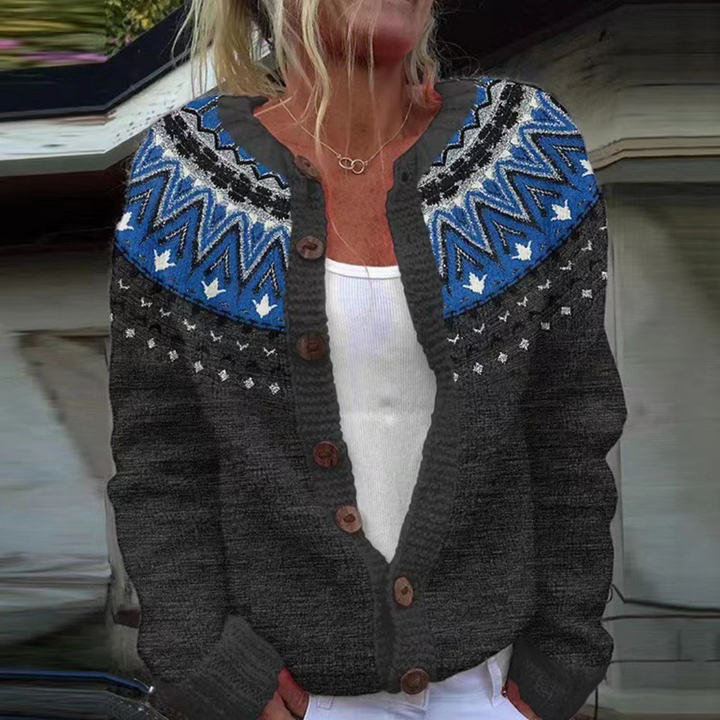 Ragna™ | Fair Isle Knit Cardigan