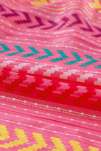 Pink Western Printed Tassel Tie V Neck Wrap Maxi Dress
