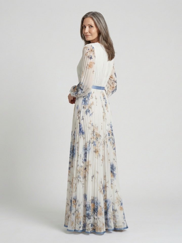 Lavinia™ | Long Sleeve V Neck Floral Maxi Dress