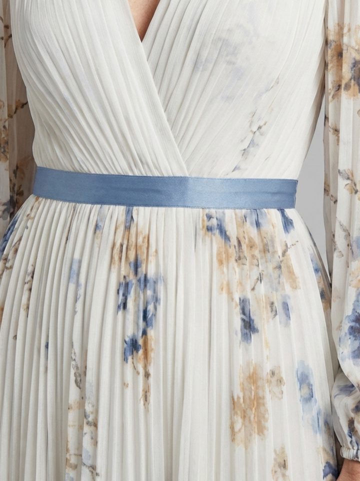 Lavinia™ | Long Sleeve V Neck Floral Maxi Dress