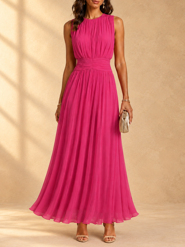 Iselle™ | Sleeveless maxi dress with ruched waist