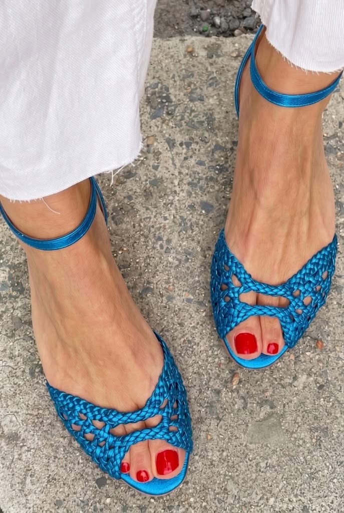 Paulette™ | Woven Gold Sandals