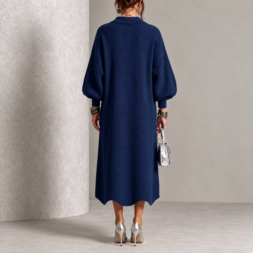 Evelyn™ Elegant Button Knit Dress