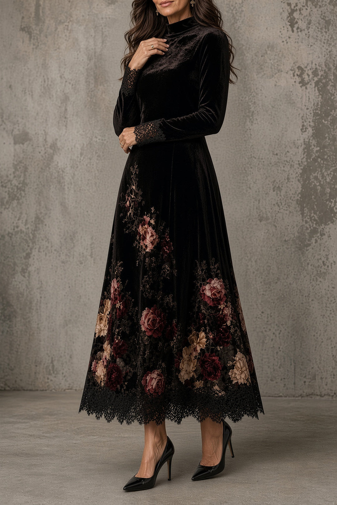Ava™ Velvet Dress – Black