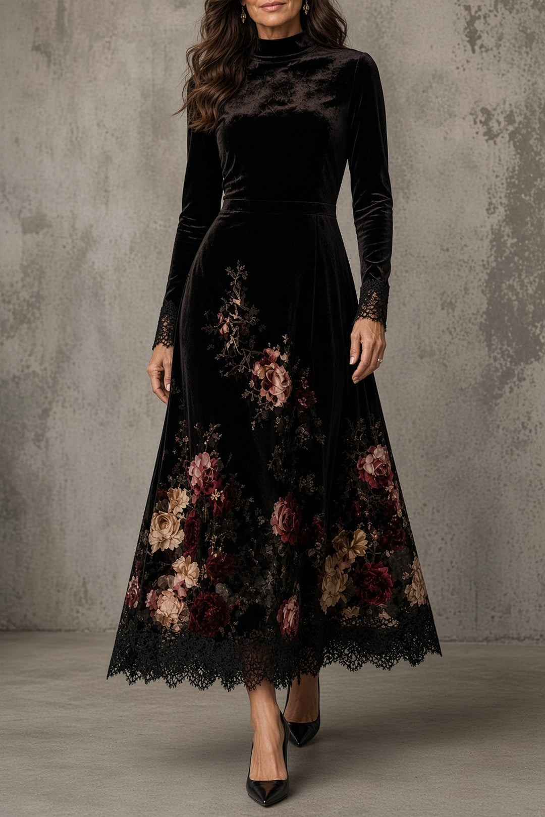 Ava™ Velvet Dress – Black