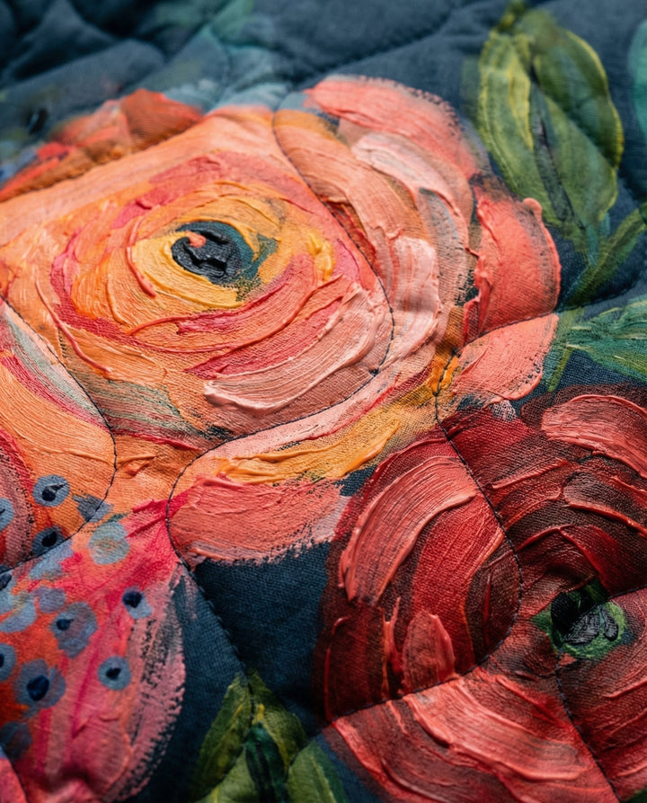 Amaya™ | Vintage Floral Print Quilted Jacket
