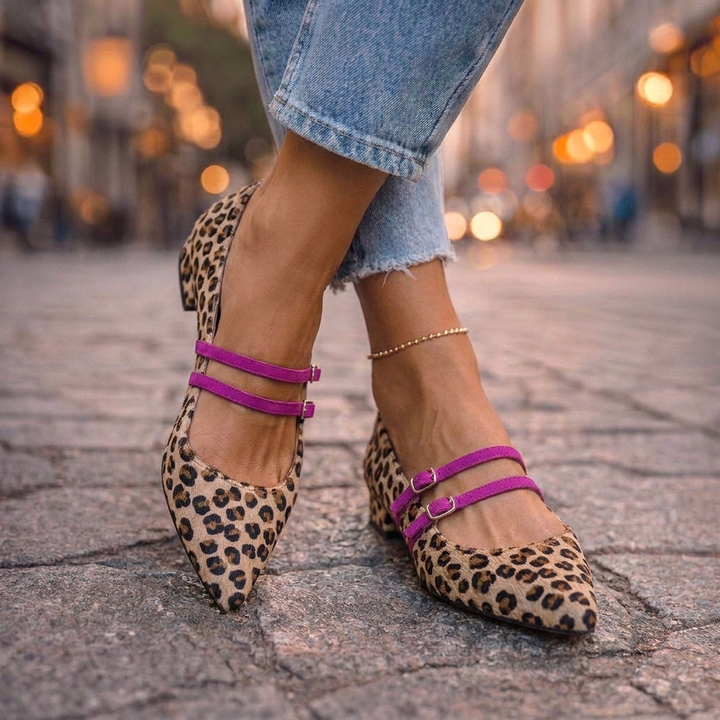 Celesta™ | Pointed Flats with Double Buckles