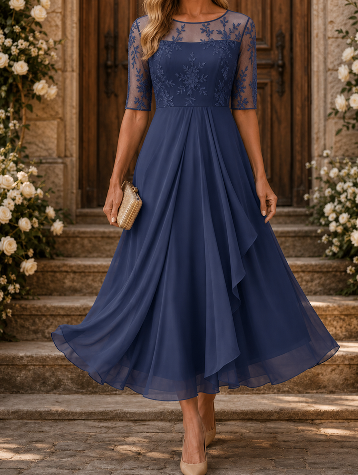 Rosa™ | Midi dress with layered skirt