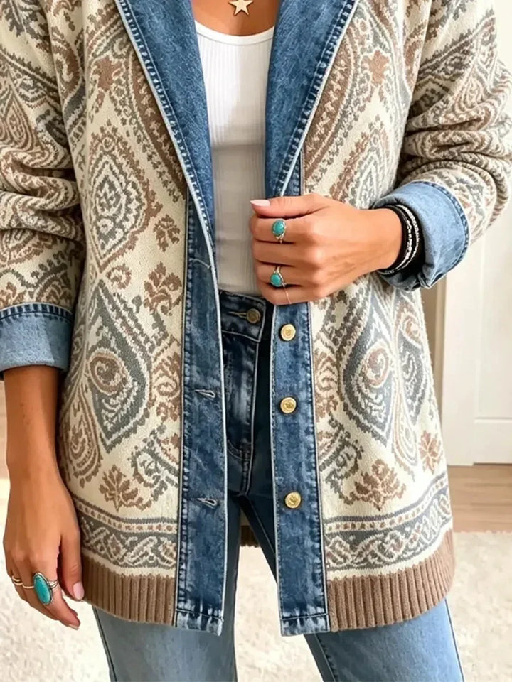 Lettie™ | Ethnic Patchwork Denim Jacket