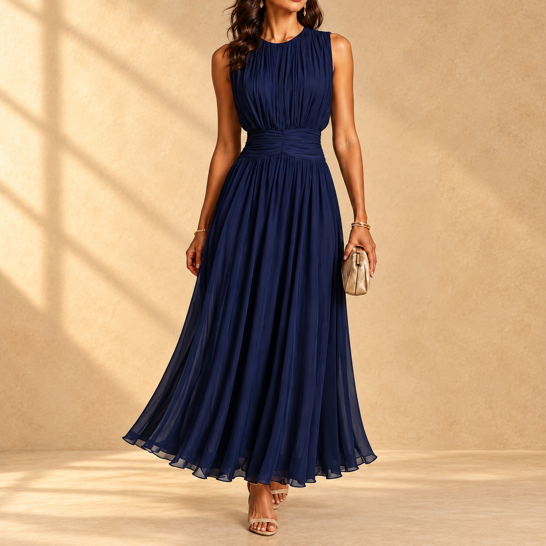 Iselle™ | Sleeveless maxi dress with ruched waist