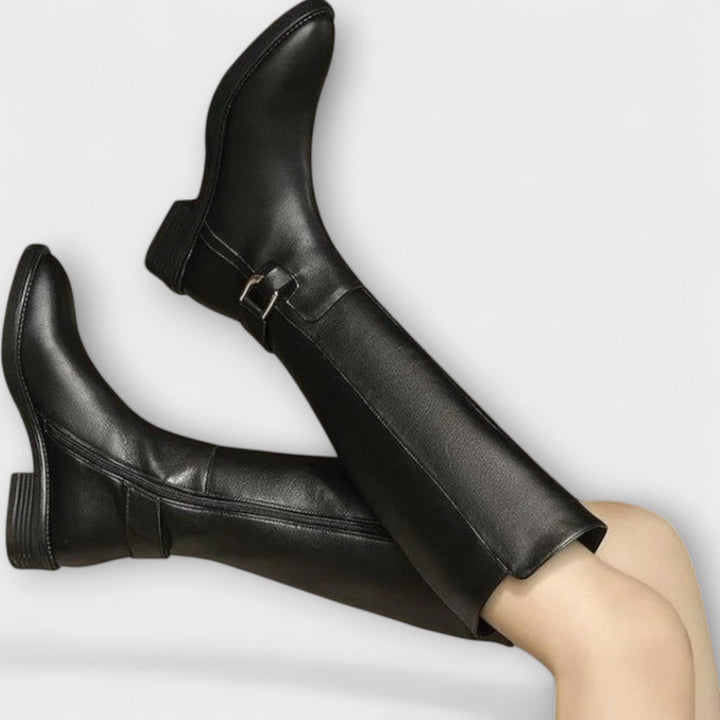 Connie™ | Leather Knee High Boots