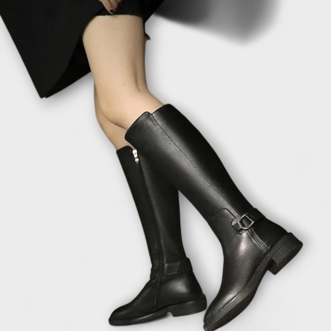 Connie™ | Leather Knee High Boots